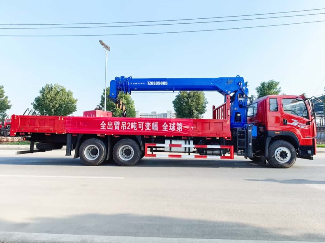 Reliable FAW 14T Stiff Boom Truck Mounted Crane