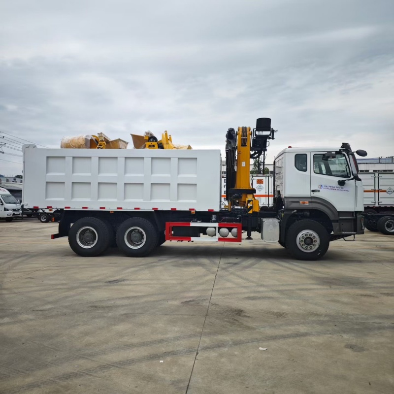 HOWO 6x4 400HP Dump Truck with XCMG 10 Ton 5 Section Folding Boom Crane