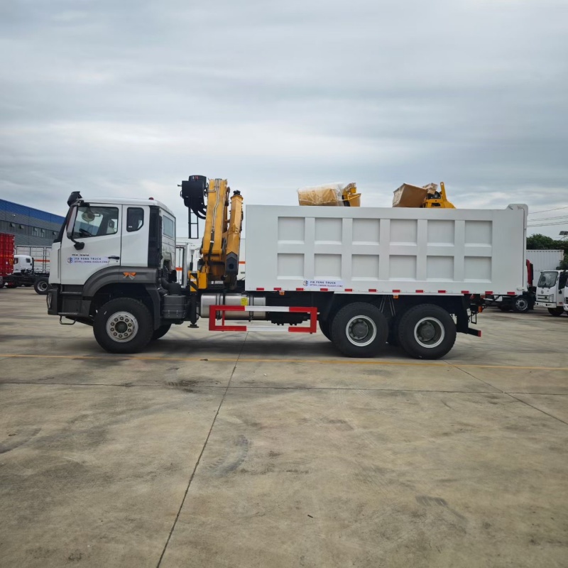 HOWO 6x4 400HP Dump Truck with XCMG 10 Ton 5 Section Folding Boom Crane