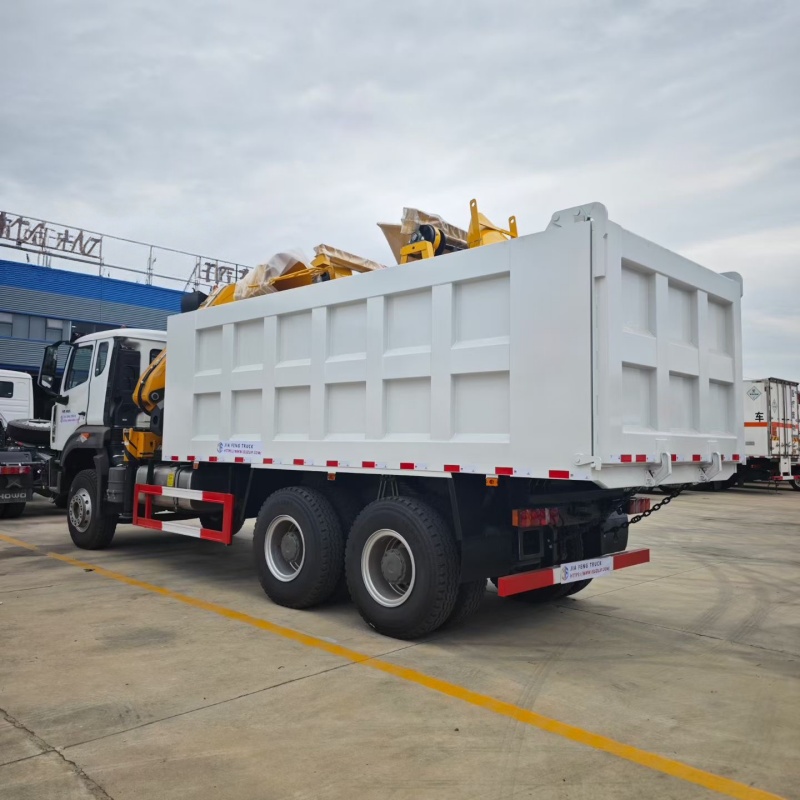 HOWO 6x4 400HP Dump Truck with XCMG 10 Ton 5 Section Folding Boom Crane